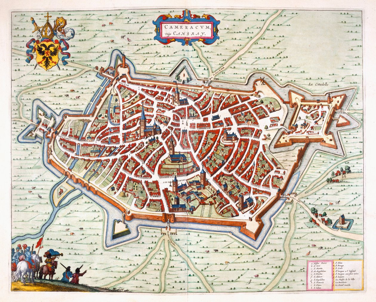 Cambrai, 1649 (el boyaması gravür) by Joan Blaeu