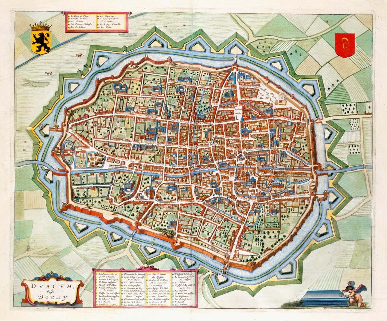 Douai, 1649 (el boyaması gravür) by Joan Blaeu