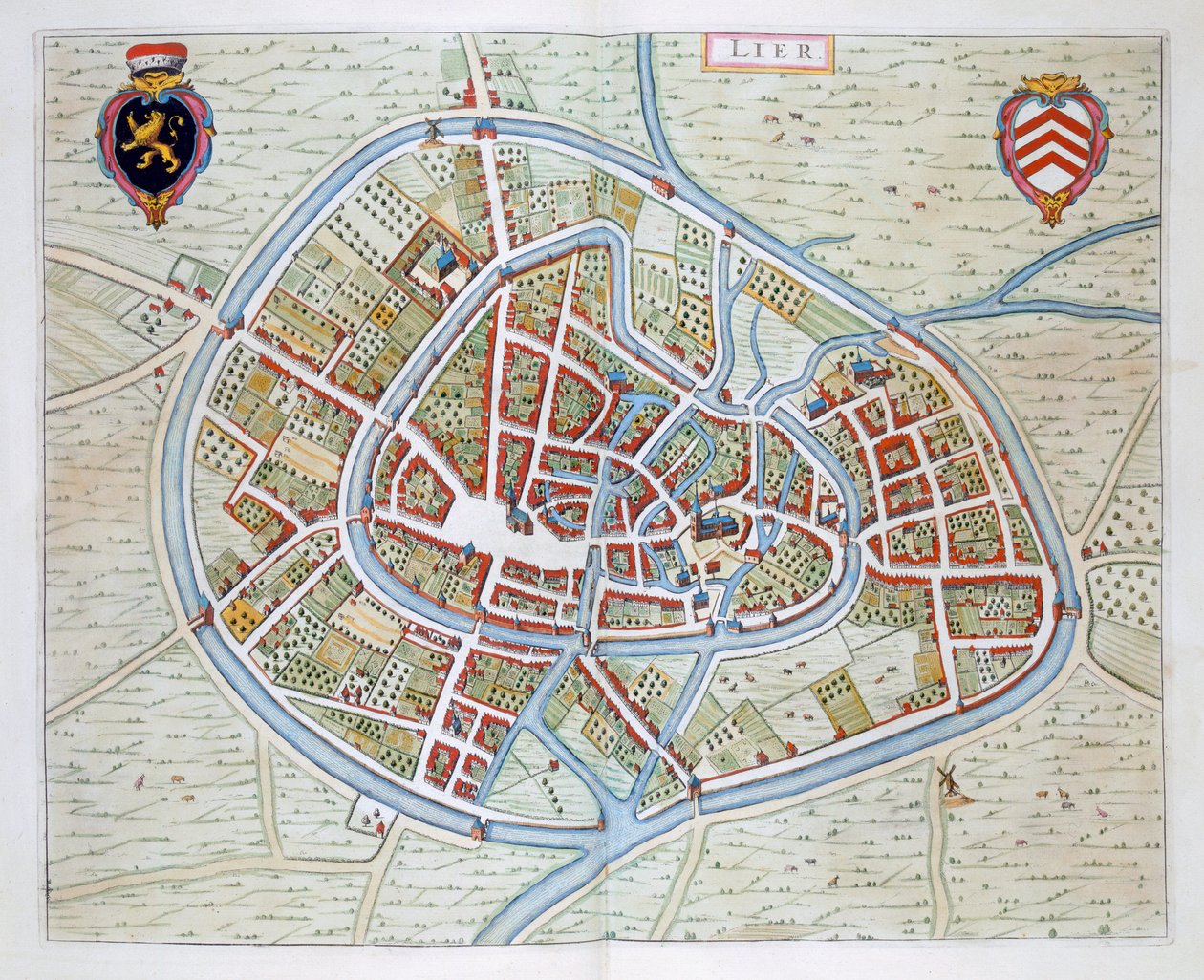Lier, 1649 (el boyaması gravür) by Joan Blaeu