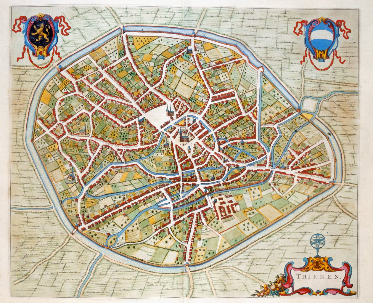 Tienen, 1649 (el boyaması gravür) by Joan Blaeu
