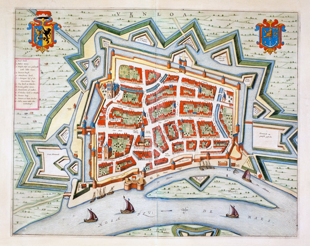 Venlo, 1649 (el boyaması gravür) by Joan Blaeu
