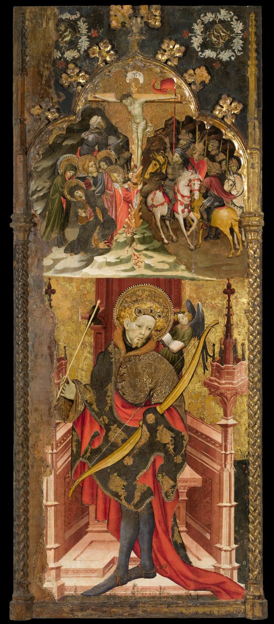 Calvary ve Aziz Sebastian by Joan or Juan Mates