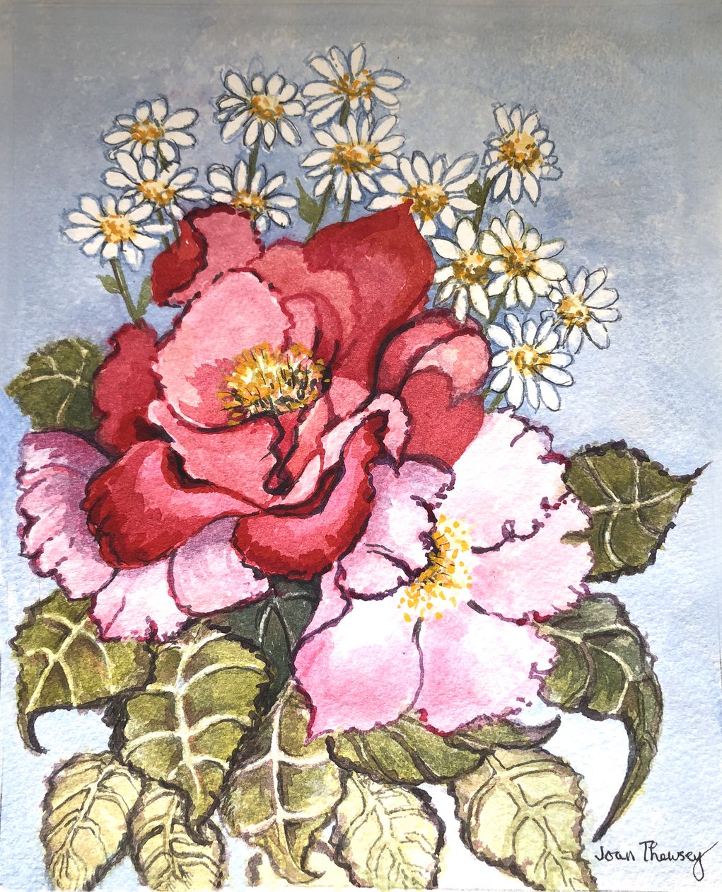Bir Kırmızı ve bir Pembe Gül, by Joan Thewsey