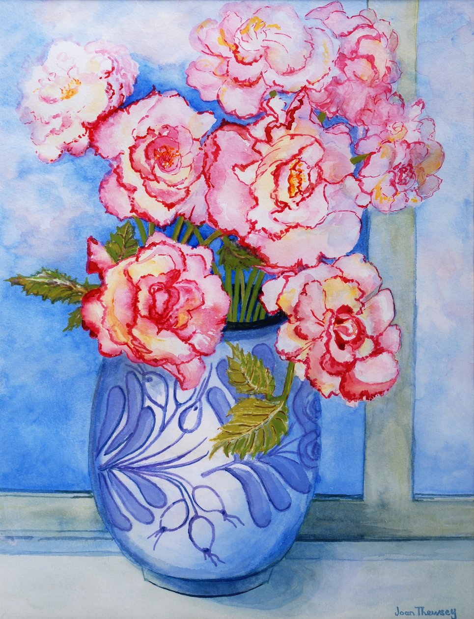 Pembe Güller Gökyüzüne Karşı 2004 by Joan Thewsey