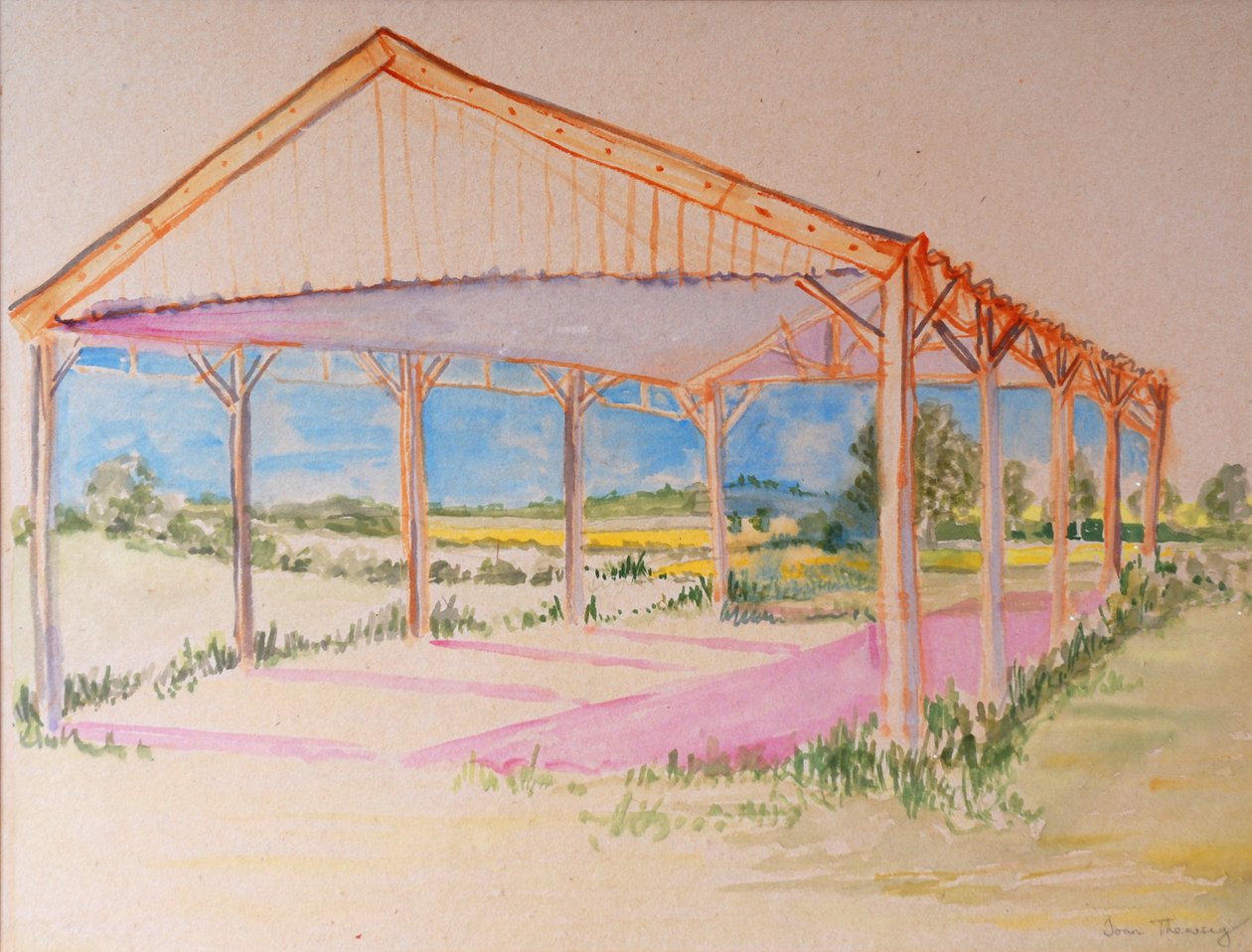 Ahırdan, 2011, Çin kağıdına suluboya by Joan Thewsey