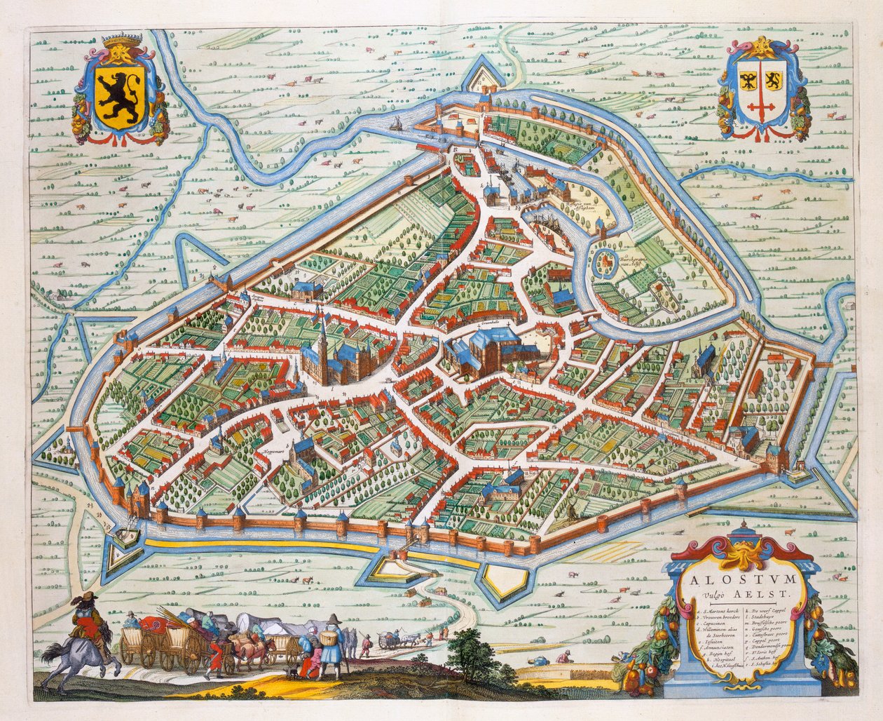 Aalst, 1649 (el boyaması gravür) by Joan Blaeu