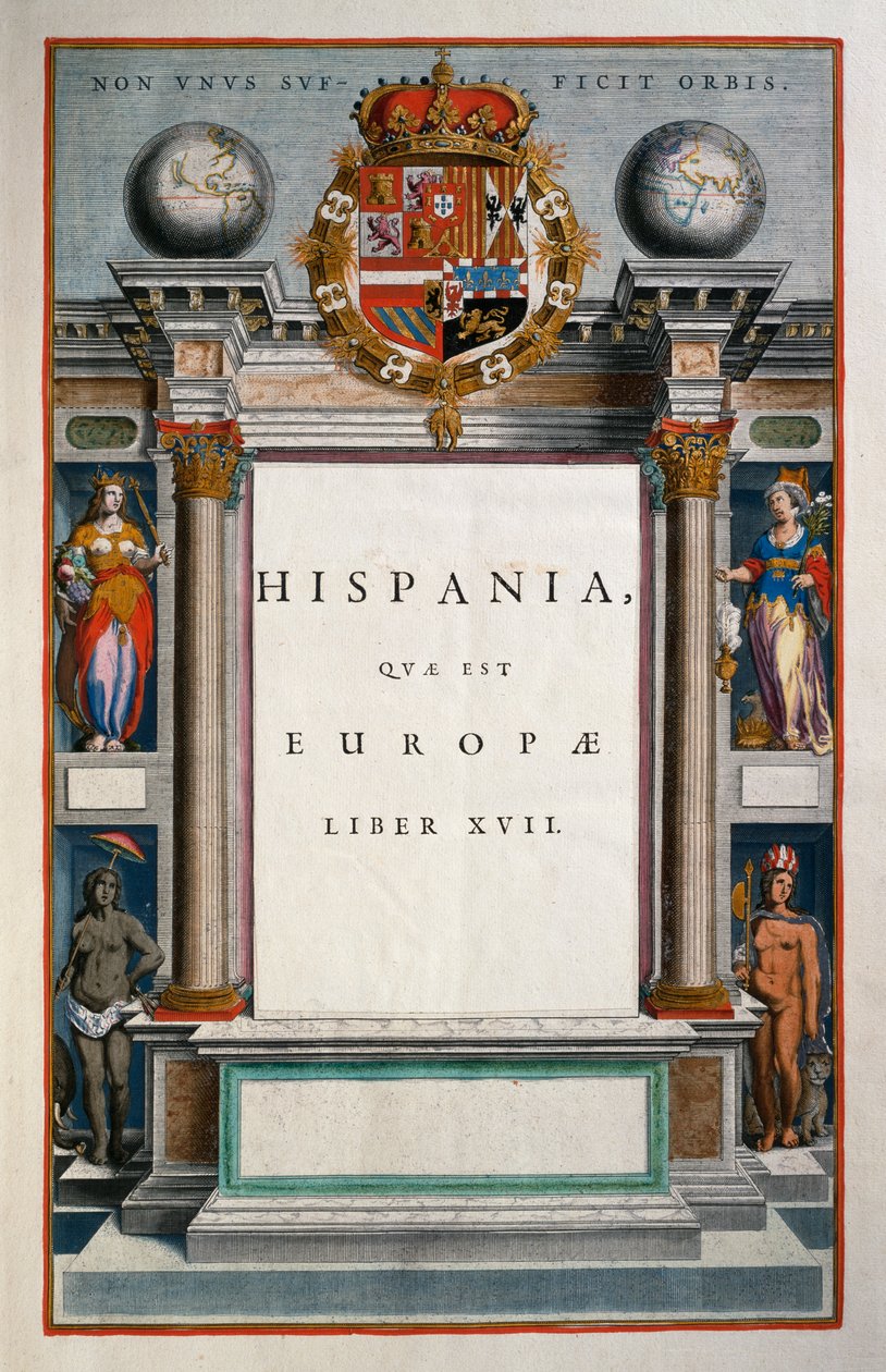İspanya (İspanya), Kitap XVII, başlık sayfası Cilt IX, Atlas Maior, Joan Blaeu (1596-1673), bakır gravür, 57.5x39 cm, Amsterdam by Joan Blaeu