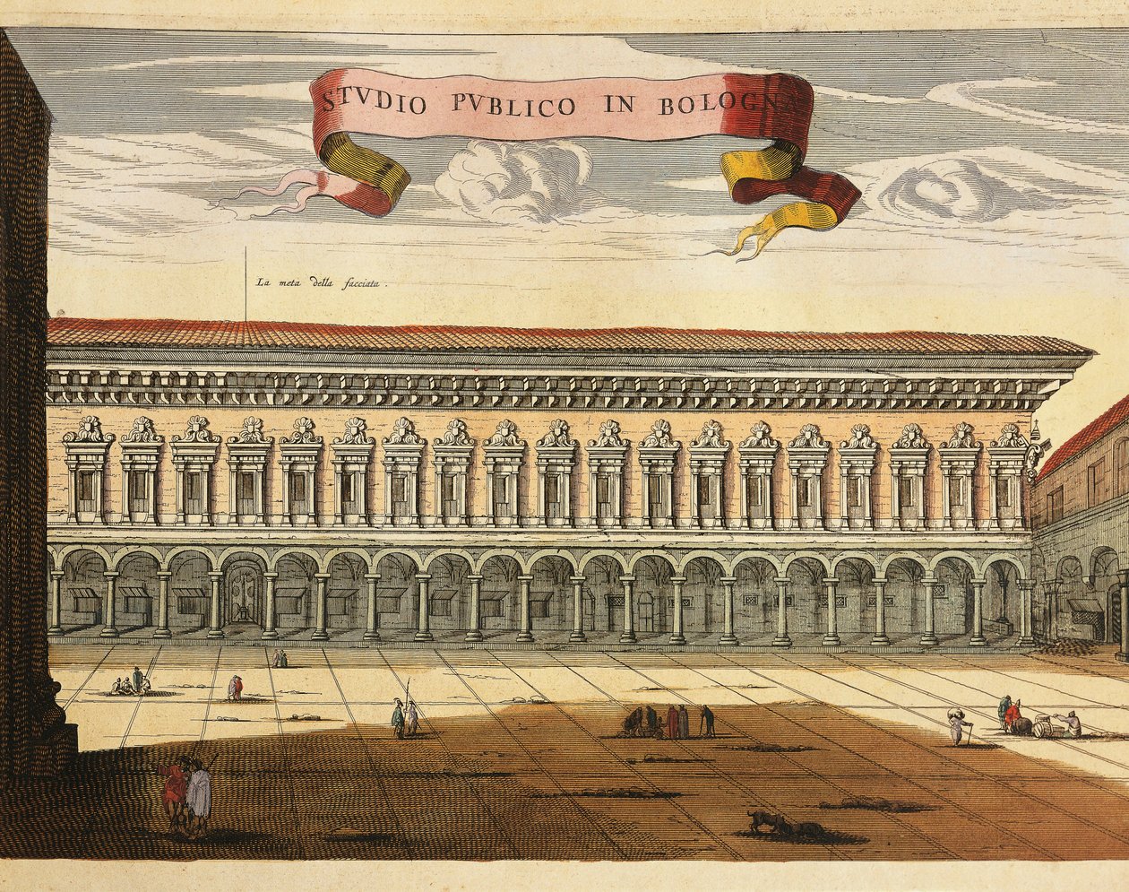 İtalya, Bologna, 1600 yılında Kamu Araştırmasının Görünümü (Studio Pubblico), Jean Blaeu, Amsterdam tarafından Amerika Birleşik Devletleri Tiyatrosu ve İtalya