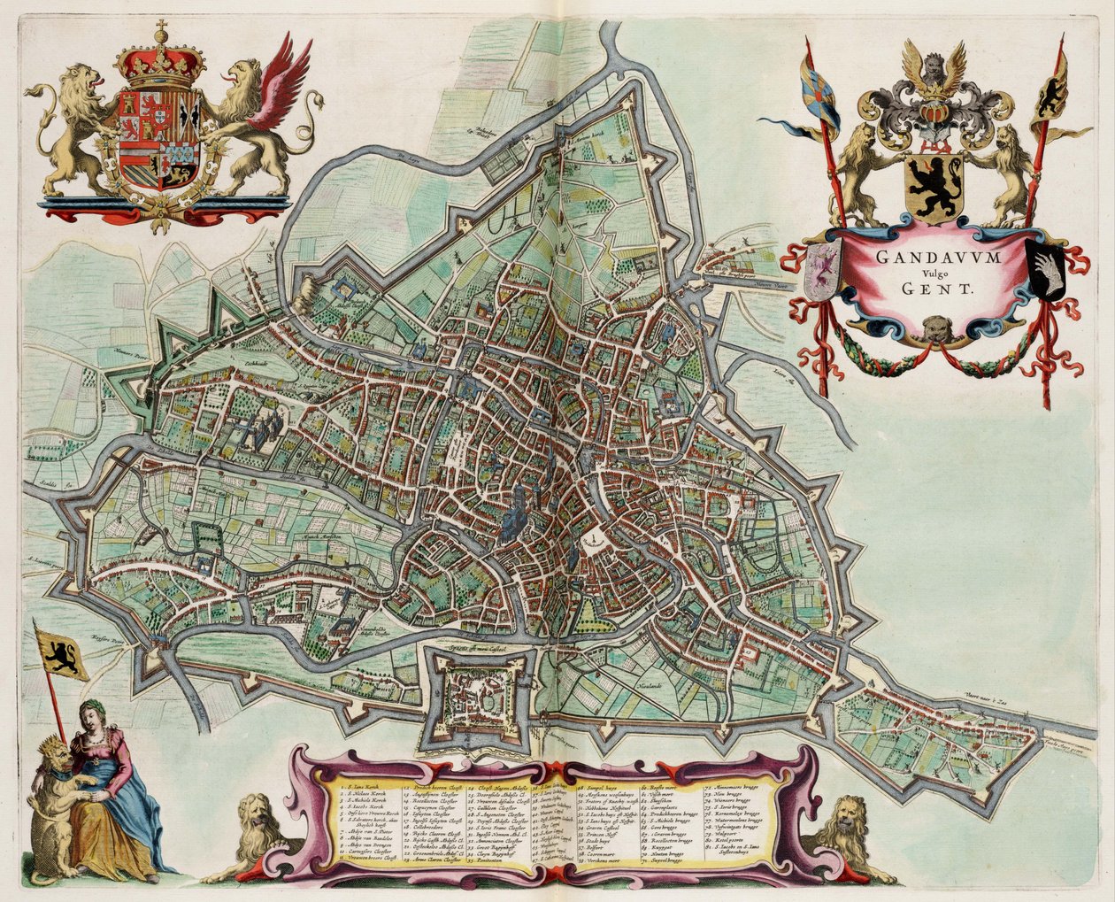 Gent, Belçika Haritası; Atlas van Loon