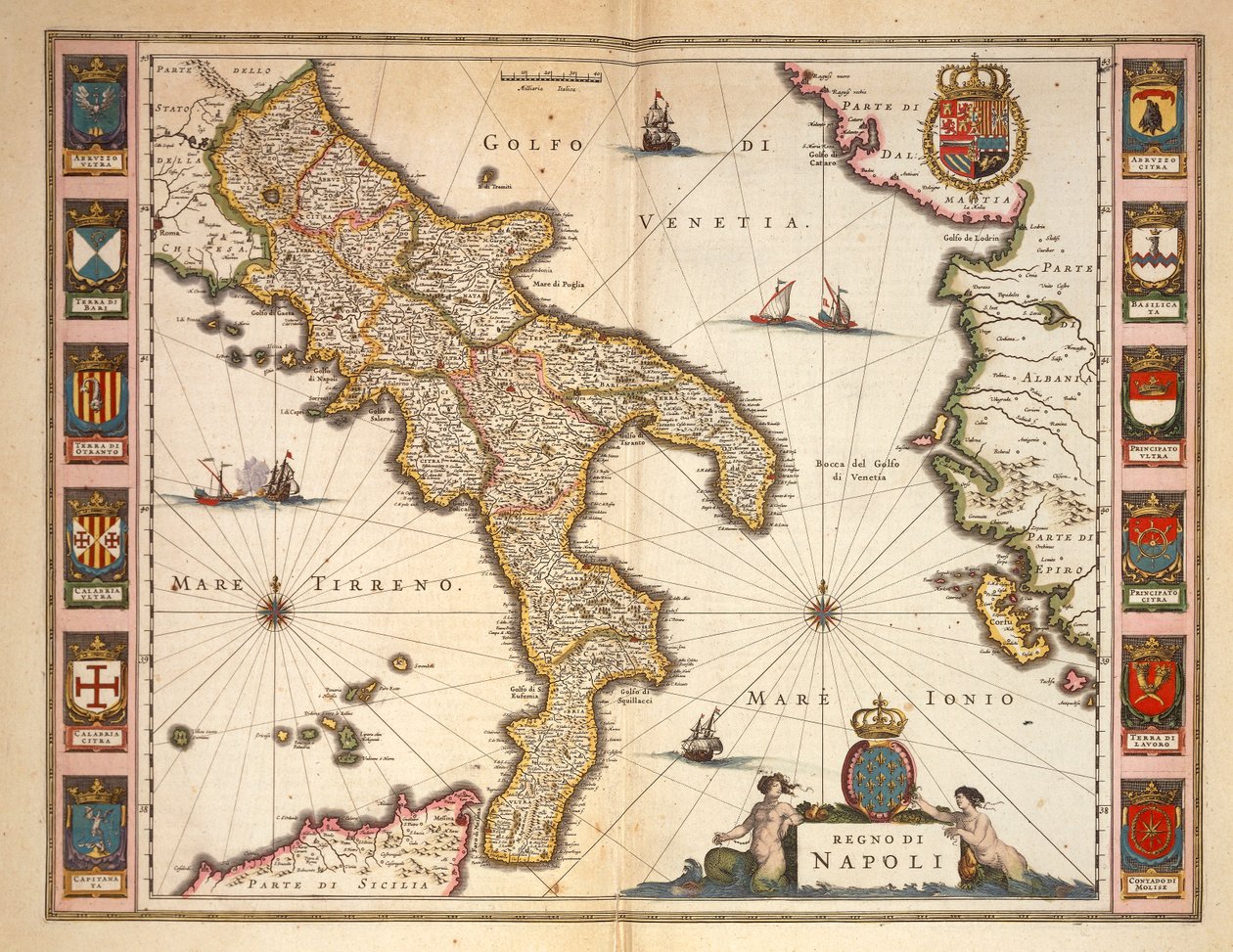 Calabria bölgesi haritası, Joan Blaeu by Joan Blaeu