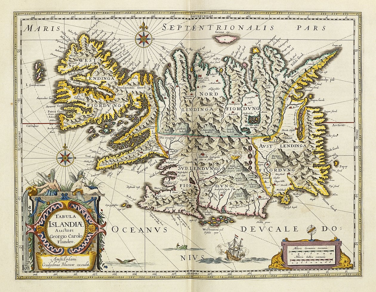 "Atlas Maior Sive Cosmographia Blaviana"dan İzlanda Haritası, 1662 by Joan Blaeu