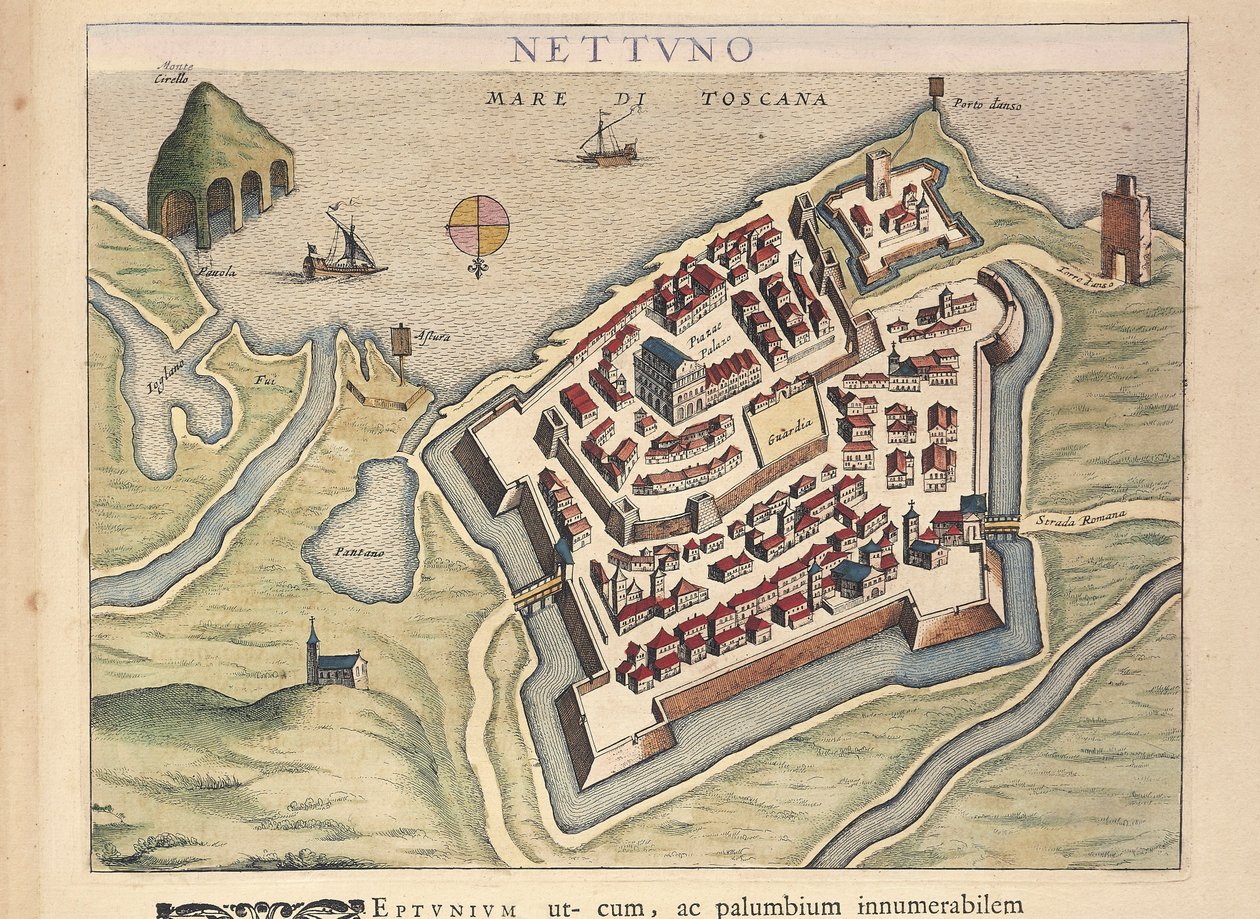 Nettuno Haritası, şehirlerin tiyatrosundan ve İtalya