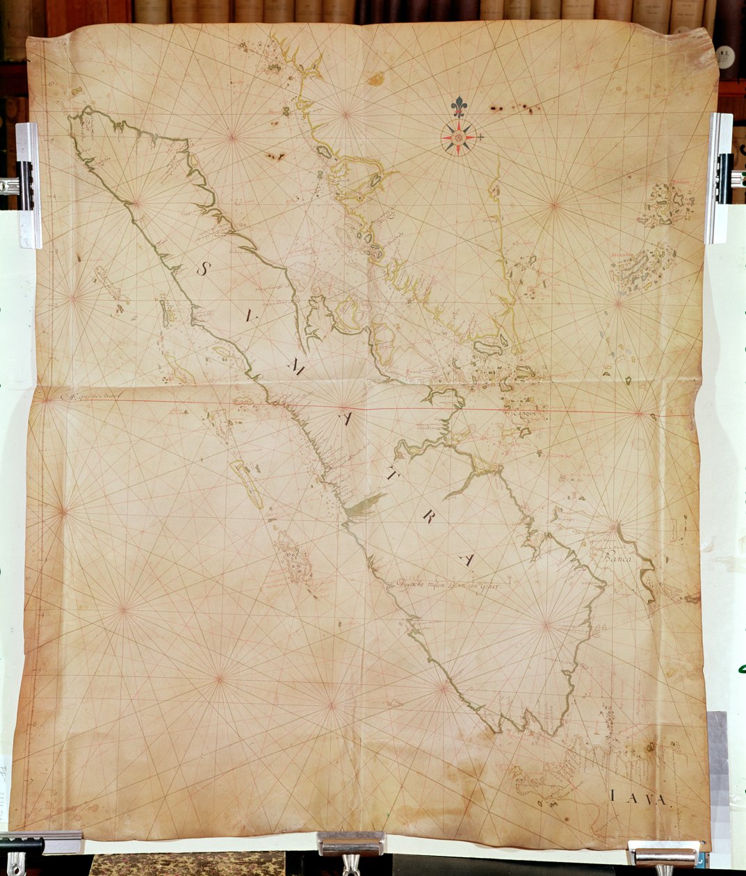 Ms 1288 Sumatra Tablosu, 1653 (kalem, mürekkep ve kağıt üzerinde yıkama) by Joan Blaeu
