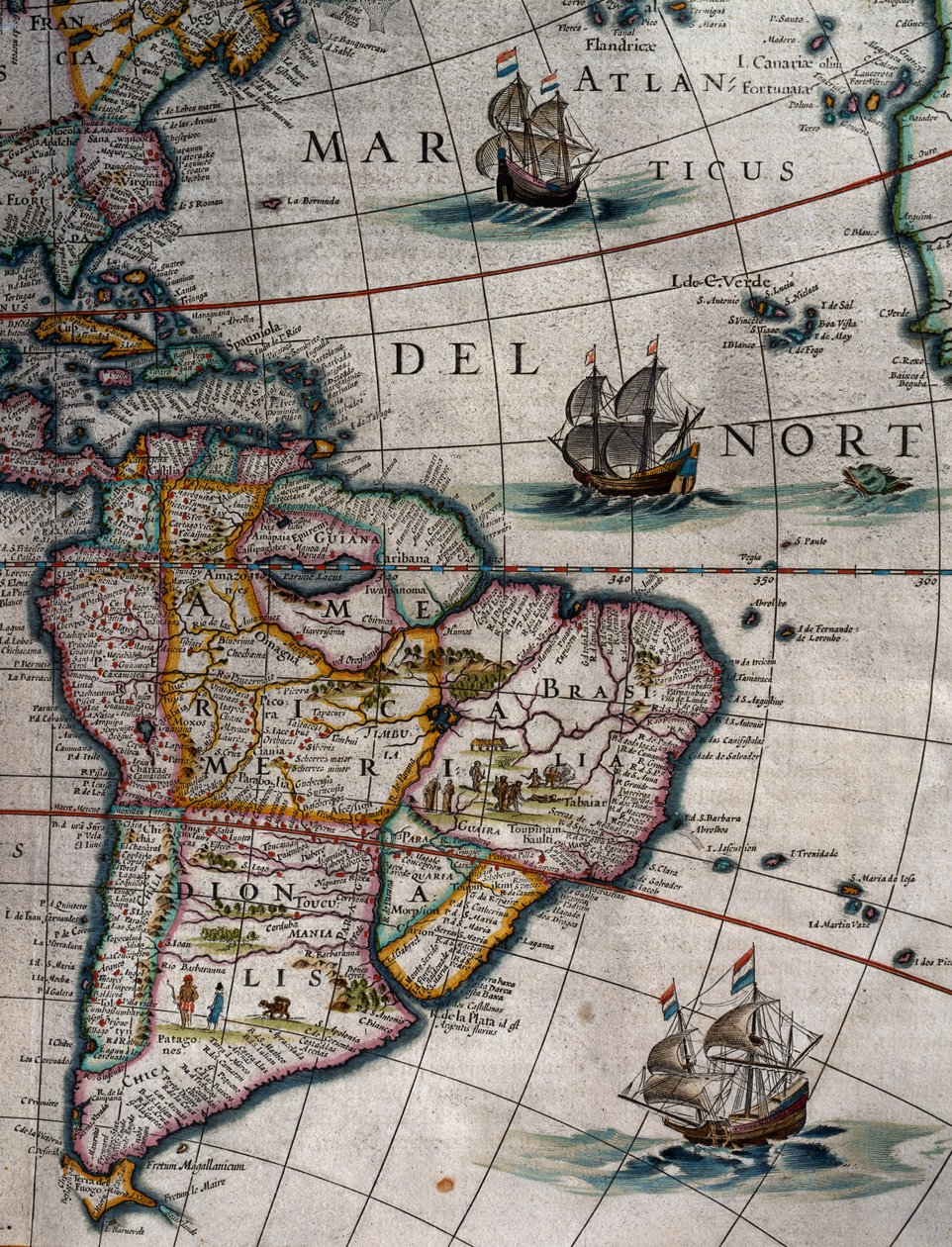 Kuzey Atlantik ve Güney Amerika, Cilt XI, Atlas Maior, Joan Blaeu (1596-1673), bakır gravür, Amsterdam by Joan Blaeu