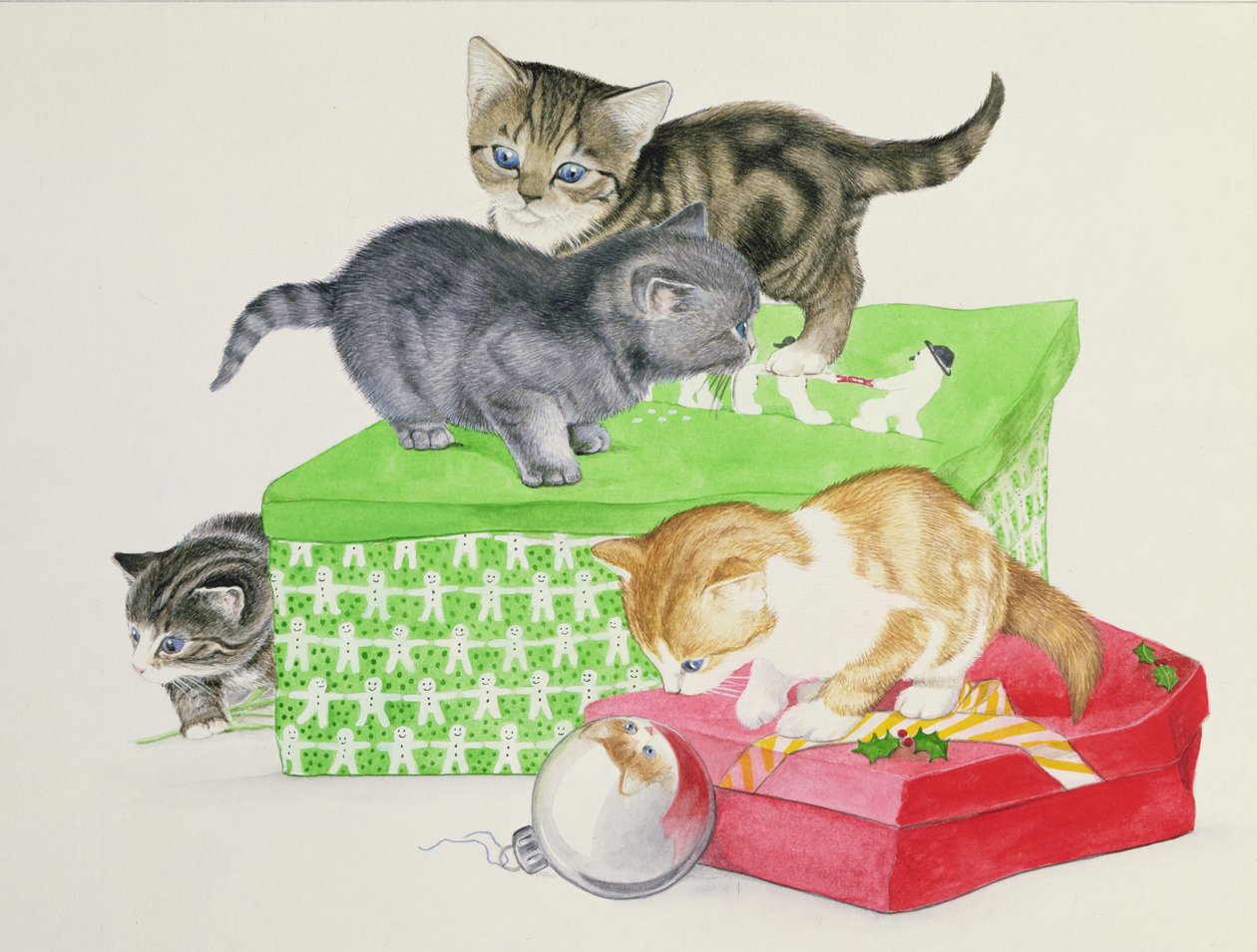 dört yavru kedi by Joan Freestone