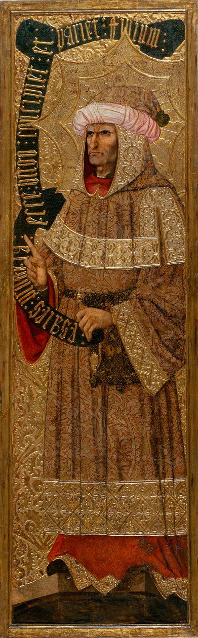 Isaie - Isaiah - Tablo Joan Gasco (aktif 1500-1529) - c. 1500 - Panelde Tempera - 226.9x64.7 - Katalonya Ulusal Sanat Müzesi, Barselona by Joan Gascó
