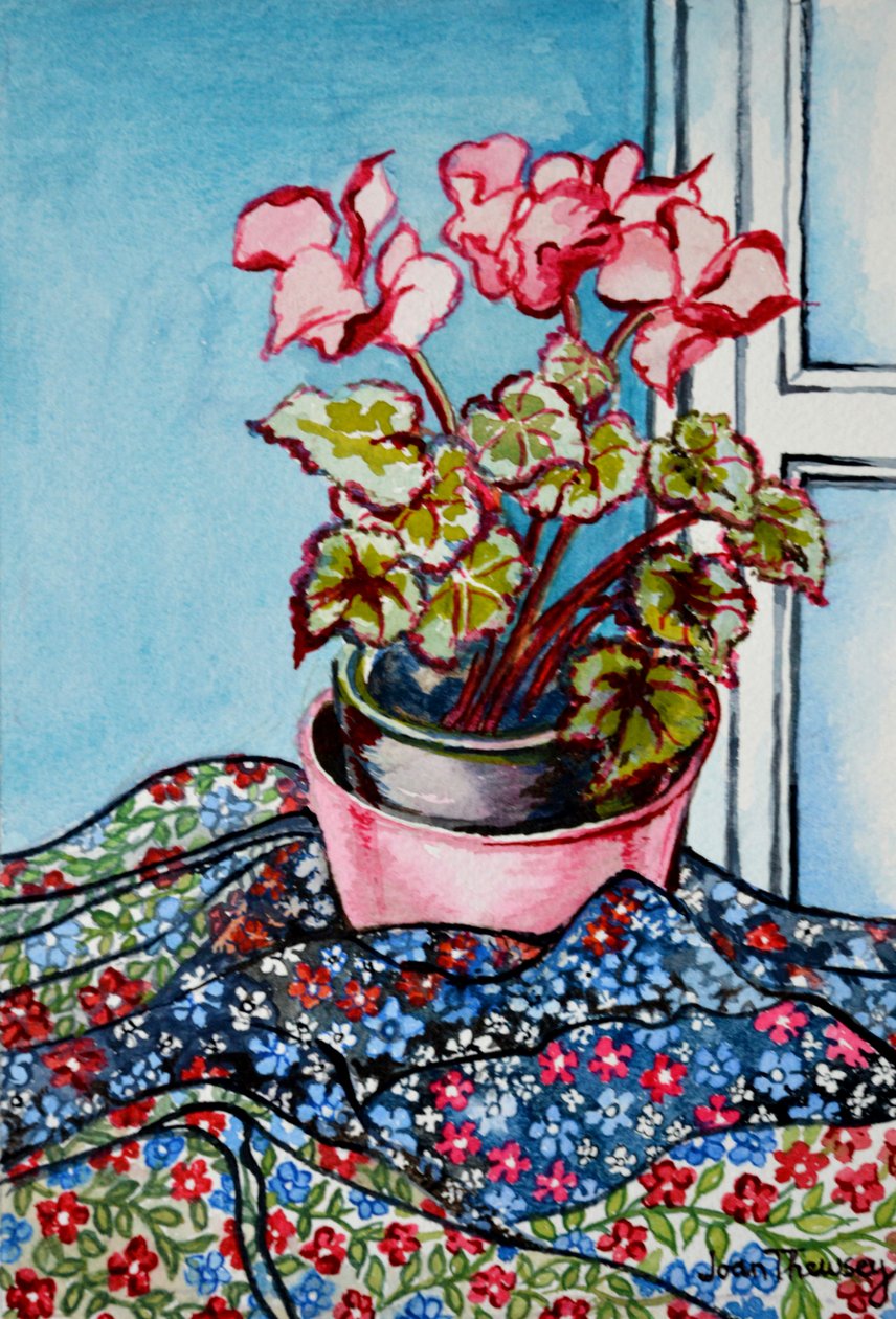 Desenli Kumaşlı Siklamen, 1999 by Joan Thewsey