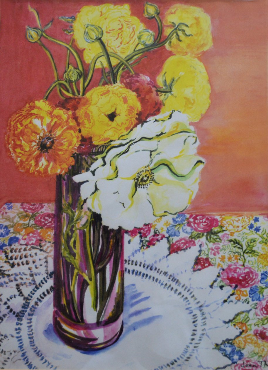 Dantel Kumaş Üzerinde Düğünçiçeği, by Joan Thewsey