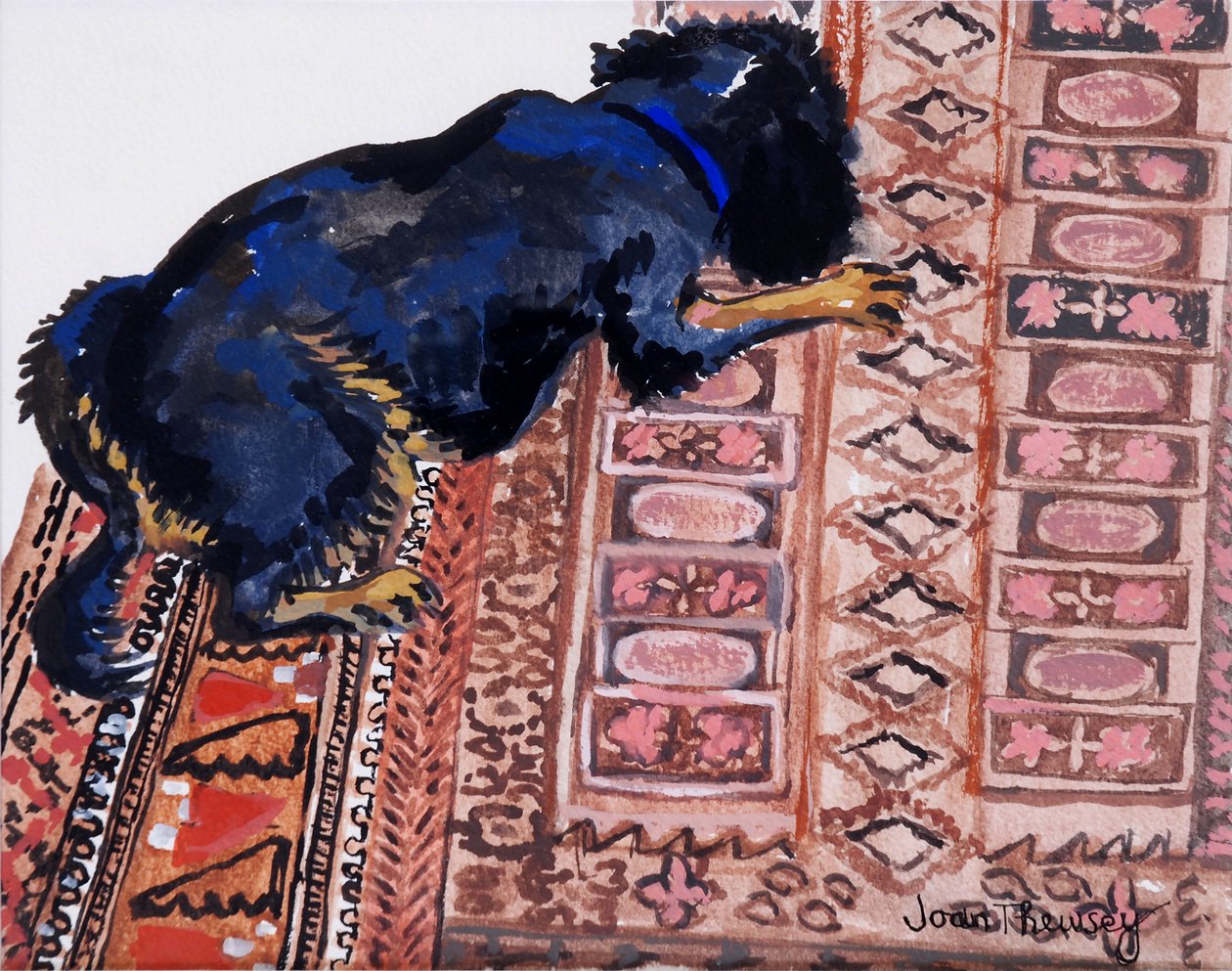 Desenli Halıda Saskia, 2000, by Joan Thewsey