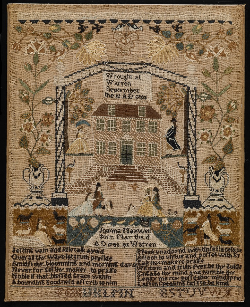 Örnekleyici, 1793 (keten üzerine ipek) by Joanna Maxwell