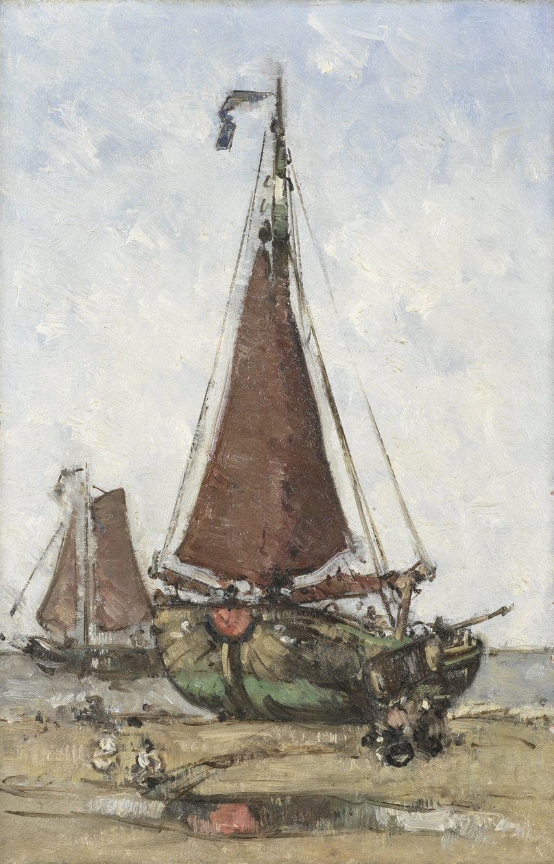 Sahilde Blöf Eğik Balıkçı Teknesi by Joannes Barnardus Antonius Maria Westerwoudt