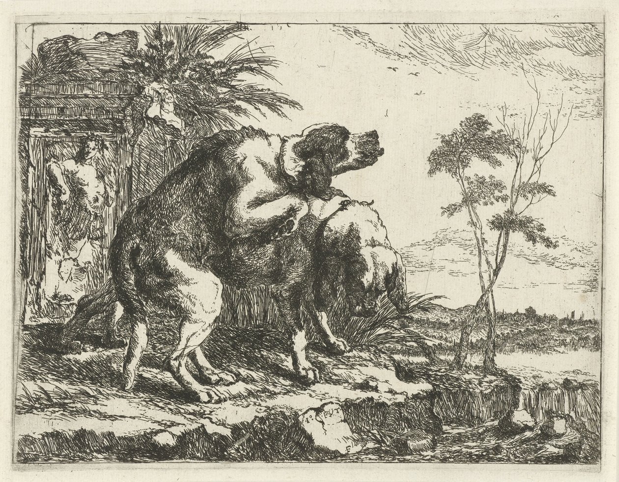 iki çiftleşen köpek Köpekler (dizi adı) by Joannes Fijt
