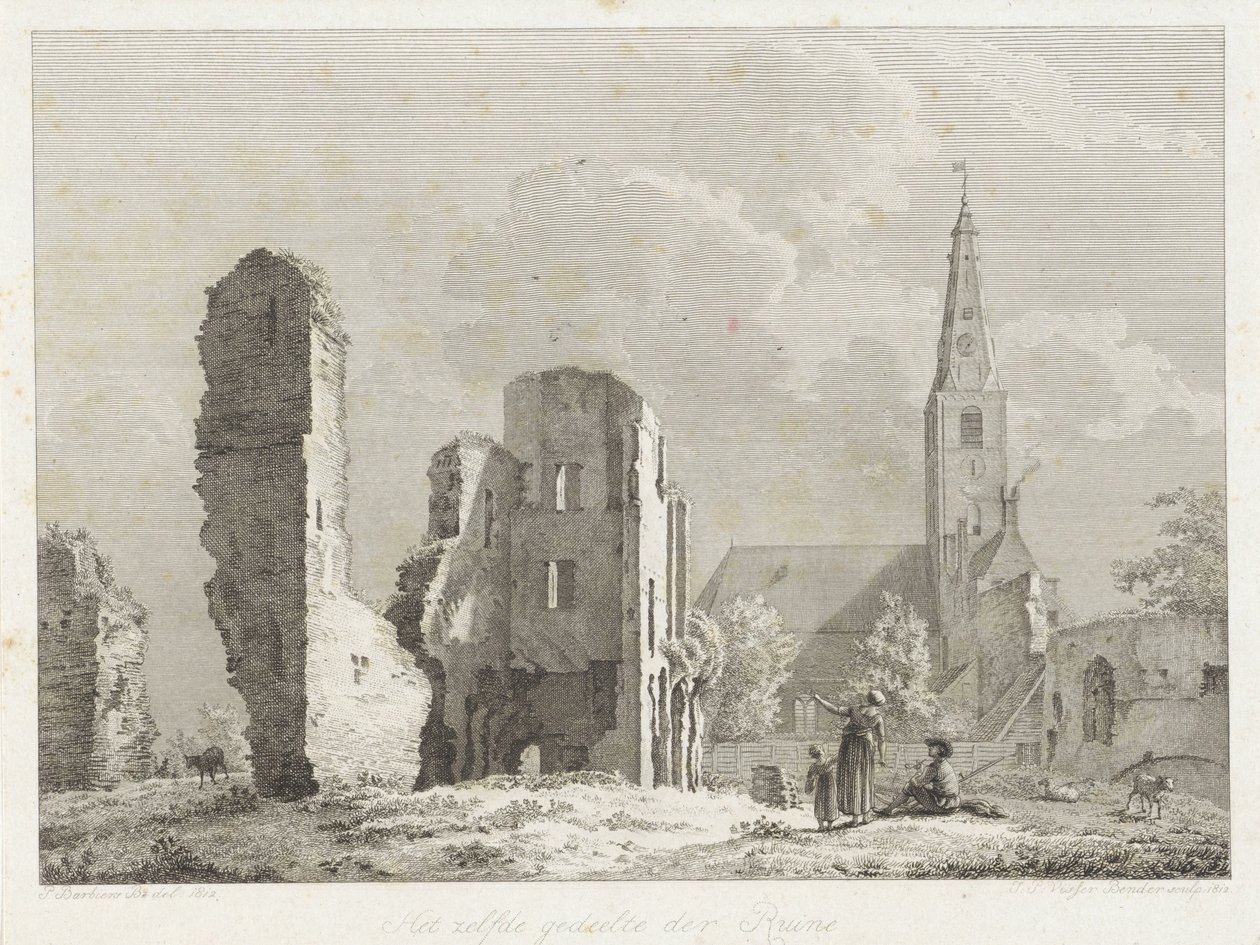 Rijnsburg'daki manastırın harabesi Harabenin aynı kısmı (nesne üzerindeki başlık) by Joannes Pieter Visser Bender