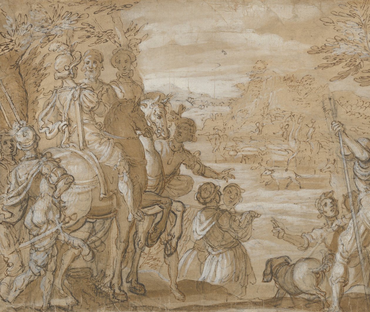 Bir Av Partisi, ca. 1555-65. by Joannes Stradanus