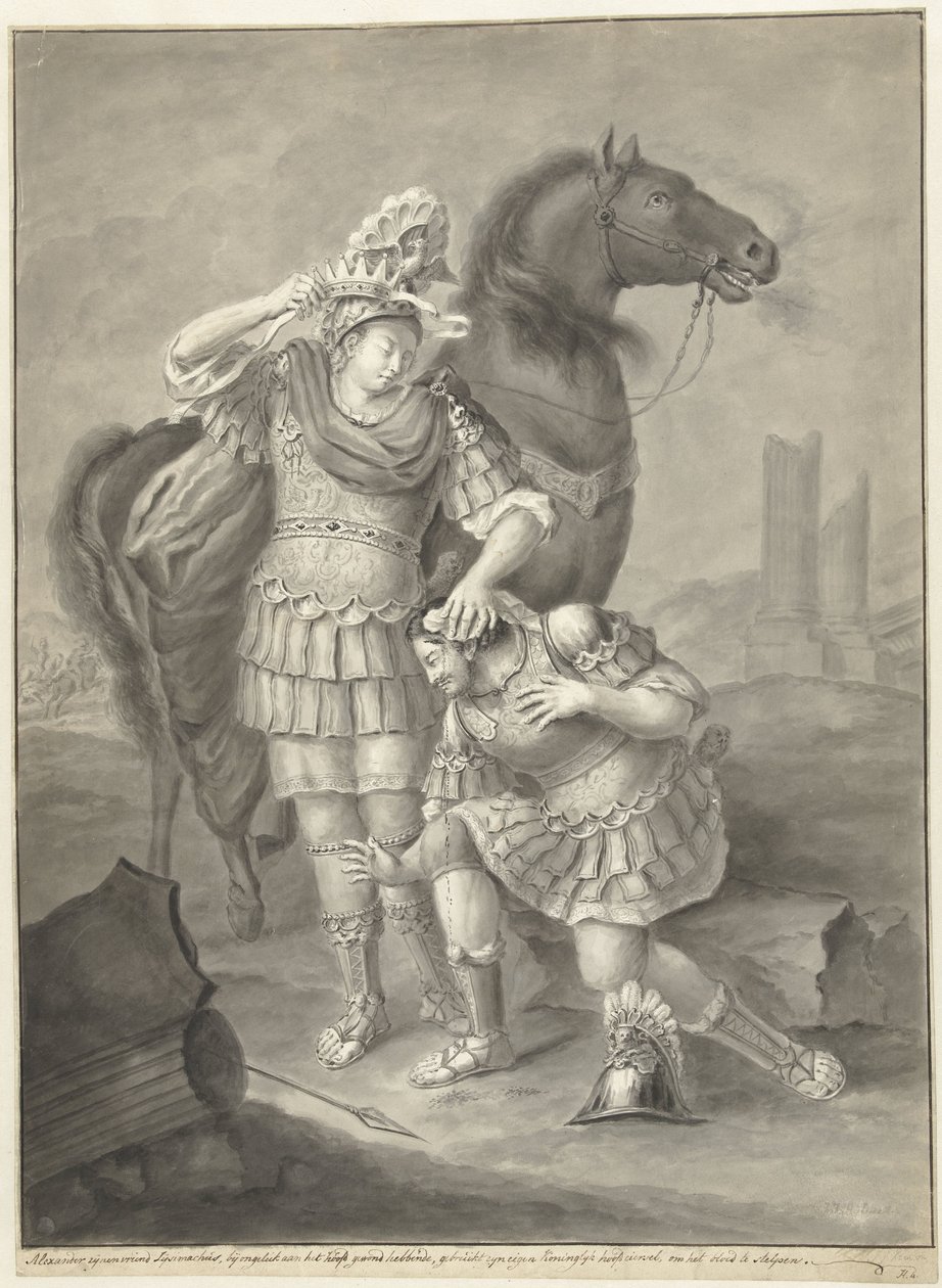 İskender ve Lysimakhos by Joannis Jacobus Bijlaert