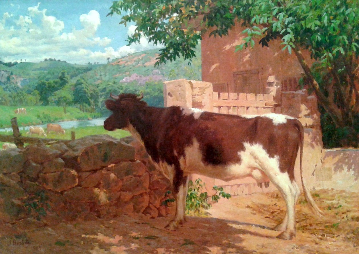 Mahkum çitle çevrili inek by Joao Batista da Costa