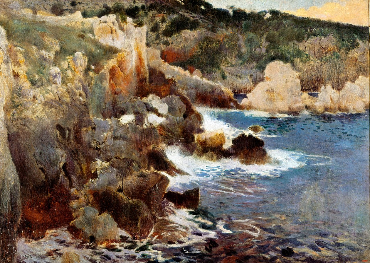 Büyülü koy (Mallorca, Mallorca). Joaquim Mir i Trinxet (1873-1940), 1901 dolaylarında tablo. Tuval üzerine yağlı boya. Barselona, Katalonya Ulusal Sanat Müzesi. by Joaquin Mir Trinxet