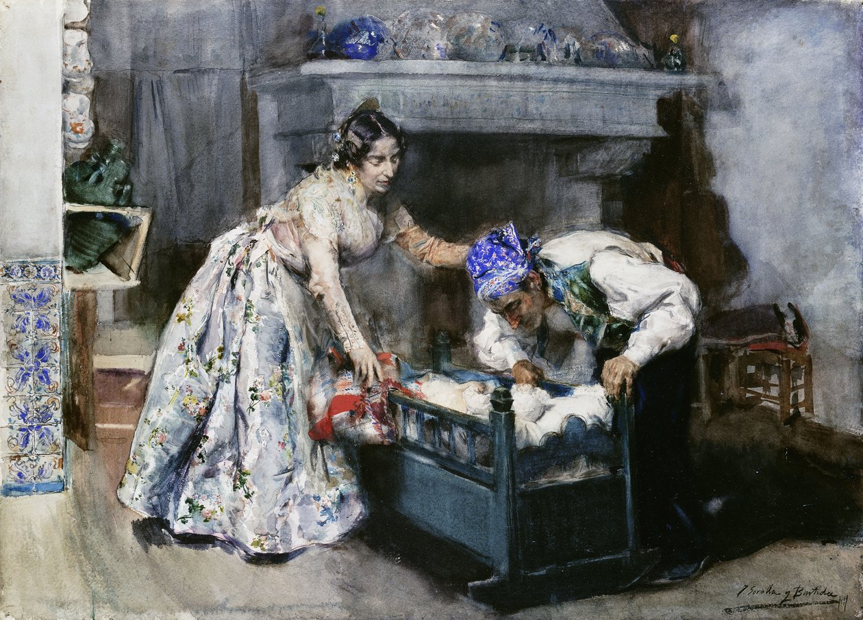 Onu uyandırmamaya dikkat edin; Cuidado, No le Despiertes, by Joaquín Sorolla