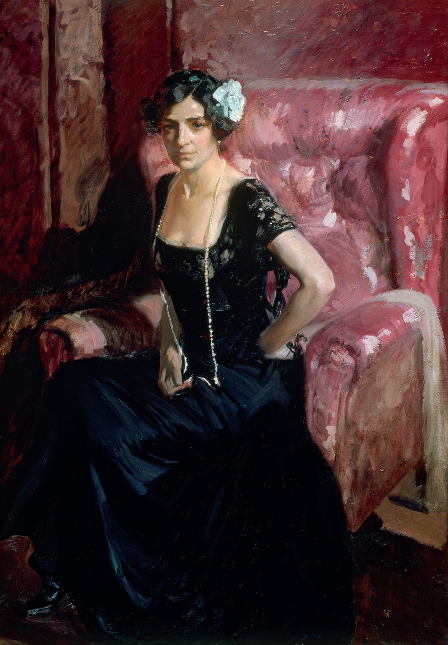 Bir Abiye içinde Clotilde by Joaquín Sorolla