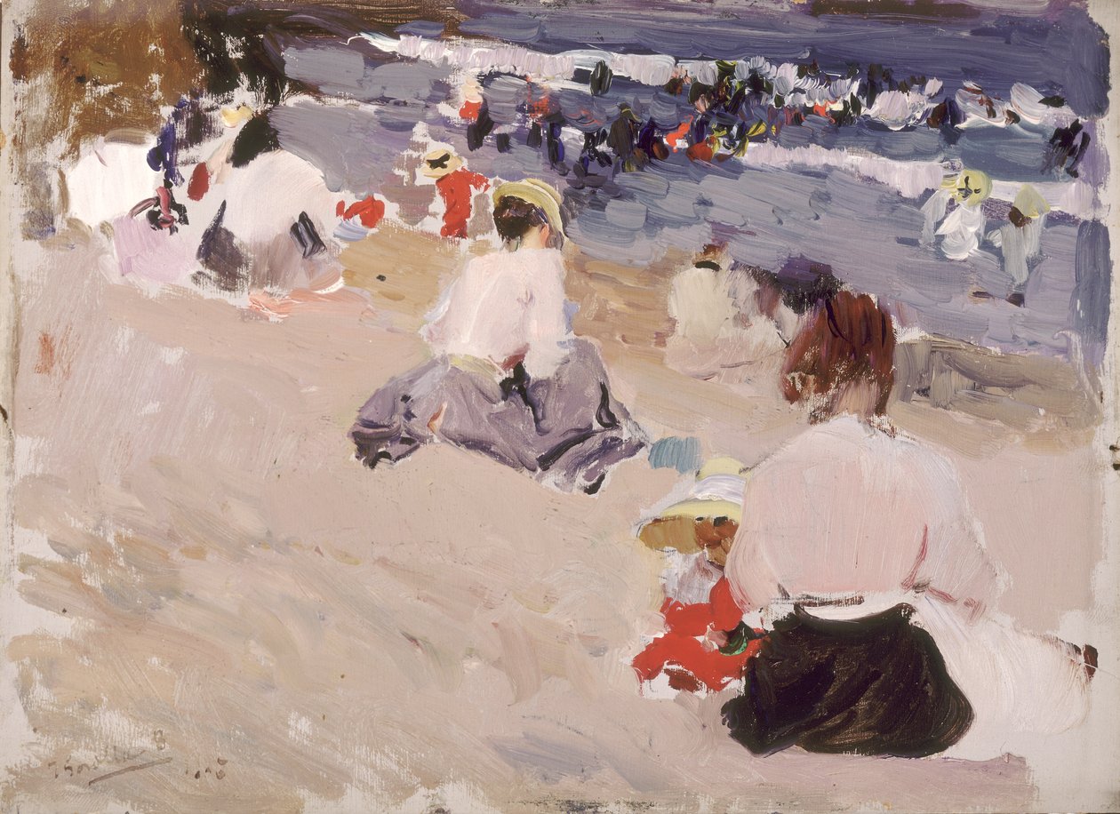 Sahilde Oturan İnsanlar by Joaquín Sorolla
