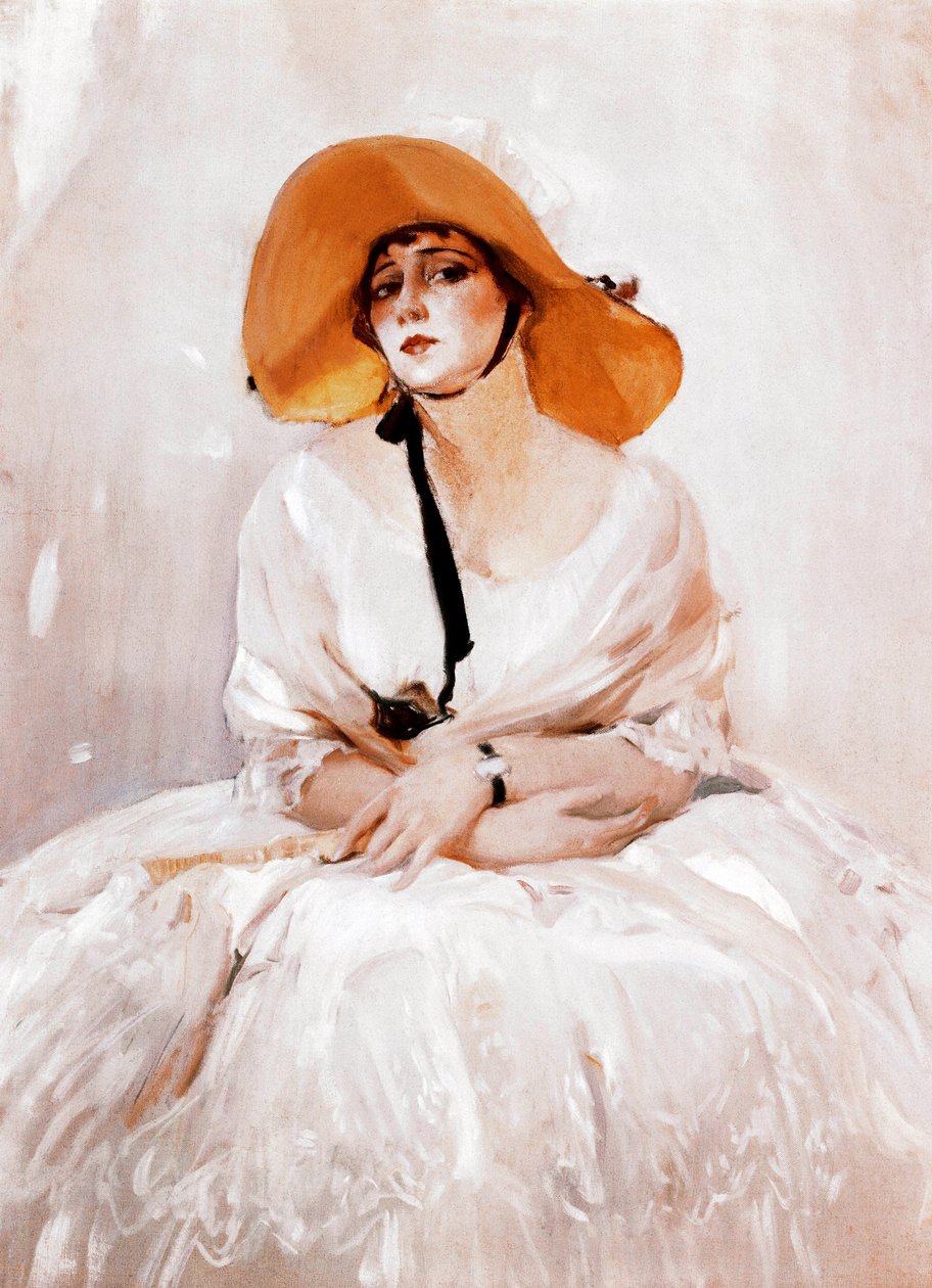 Raquel Meller (1888-1962), İspanyol şarkıcı ve oyuncu portresi. Detay. Joaquin Sorolla'nın (1863-1923) tablosu. 1919. Madrid. Sorolla Müzesi. by Joaquín Sorolla