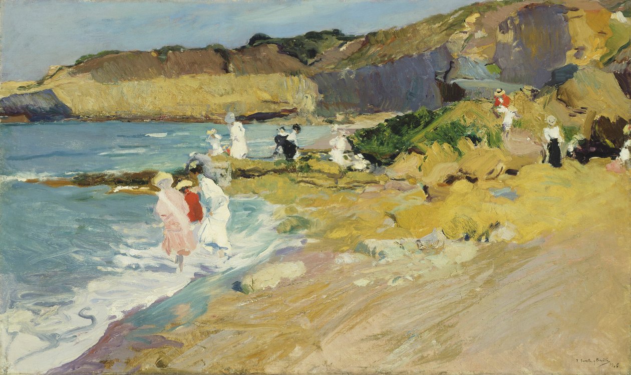 Deniz Feneri'ndeki Kayalar, Biarritz by Joaquin Sorolla y Bastida