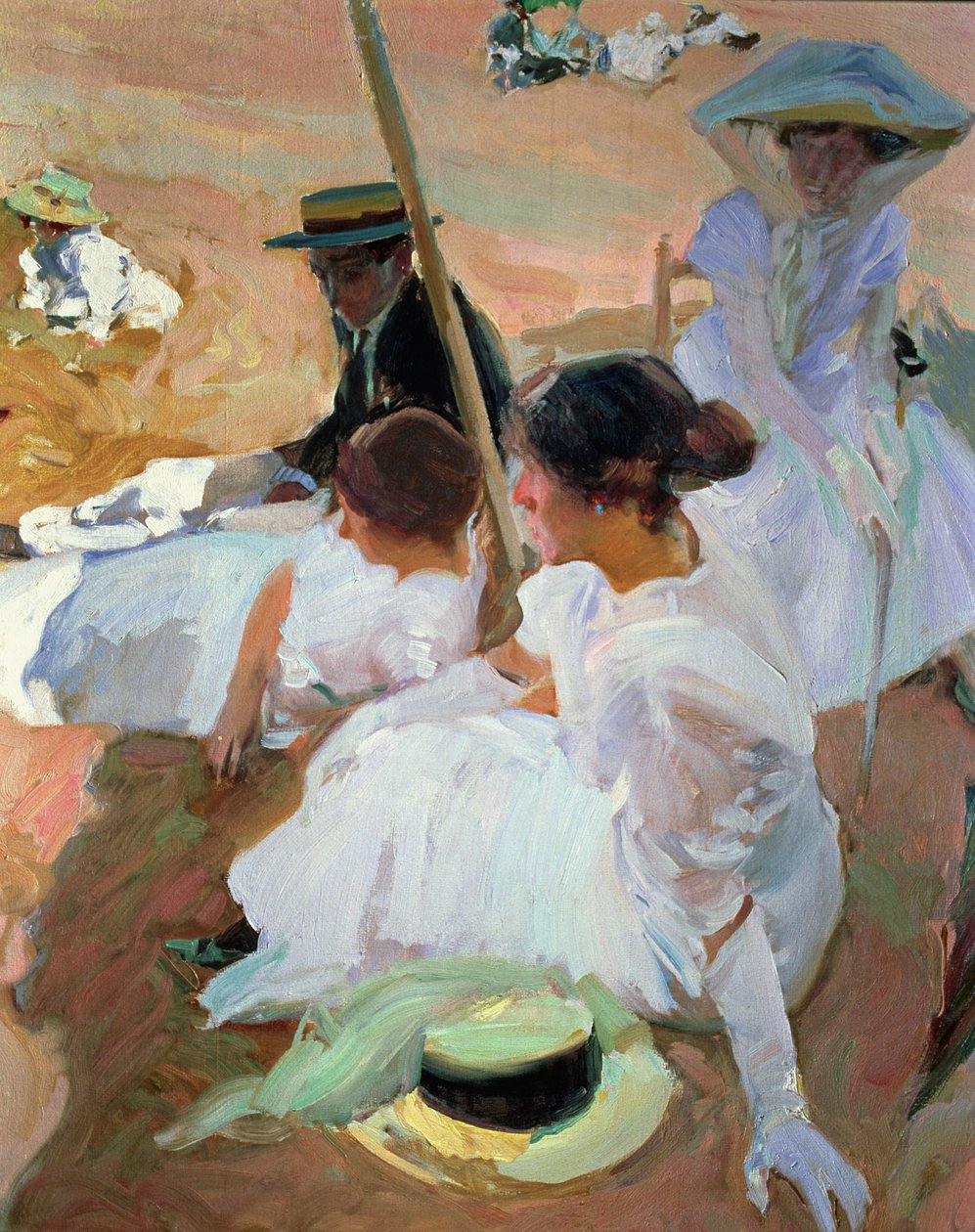 Şemsiyenin Altında, Zarauz by Joaquin Sorolla y Bastida