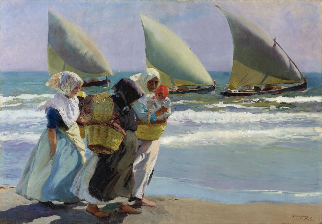 üç mum by Joaquín Sorolla