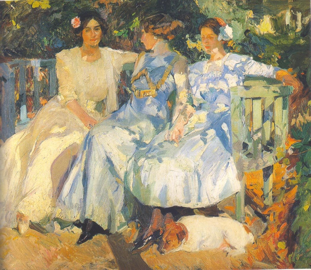 Karım ve Kızlarım Bahçede by Joaquín Sorolla
