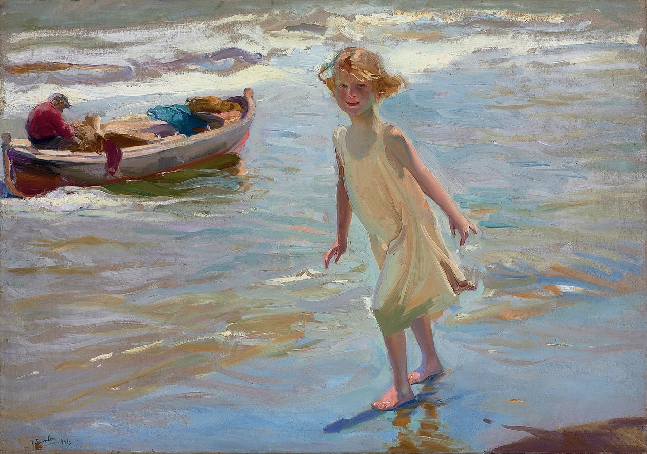 Sahildeki kız, Valencia by Joaquín Sorolla