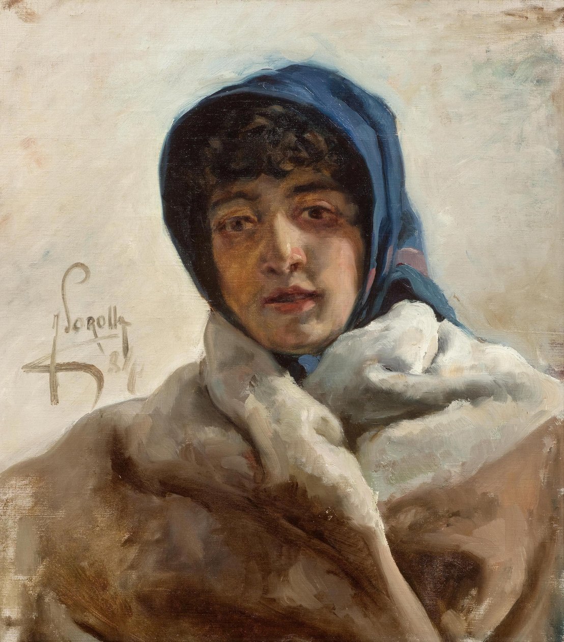 bir kadın portresi by Joaquín Sorolla