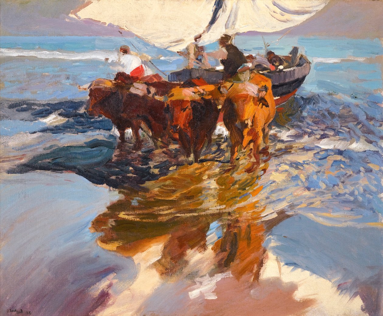 Balık Tutma Turu, Valencia Plajı by Joaquín Sorolla