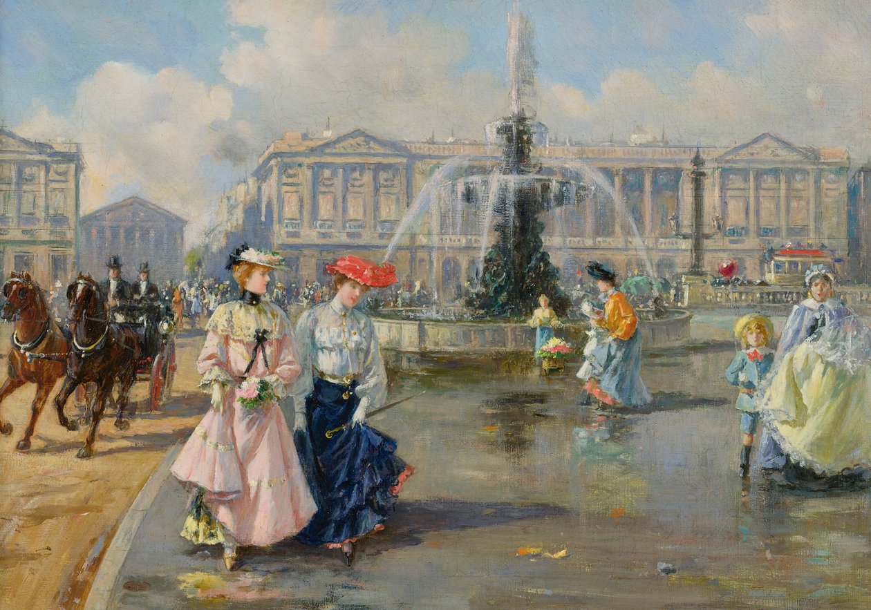 Place de la Concorde, 1872 dolayları (tuval üzerine yağlı boya) by Joaquín Pallarés Allustante