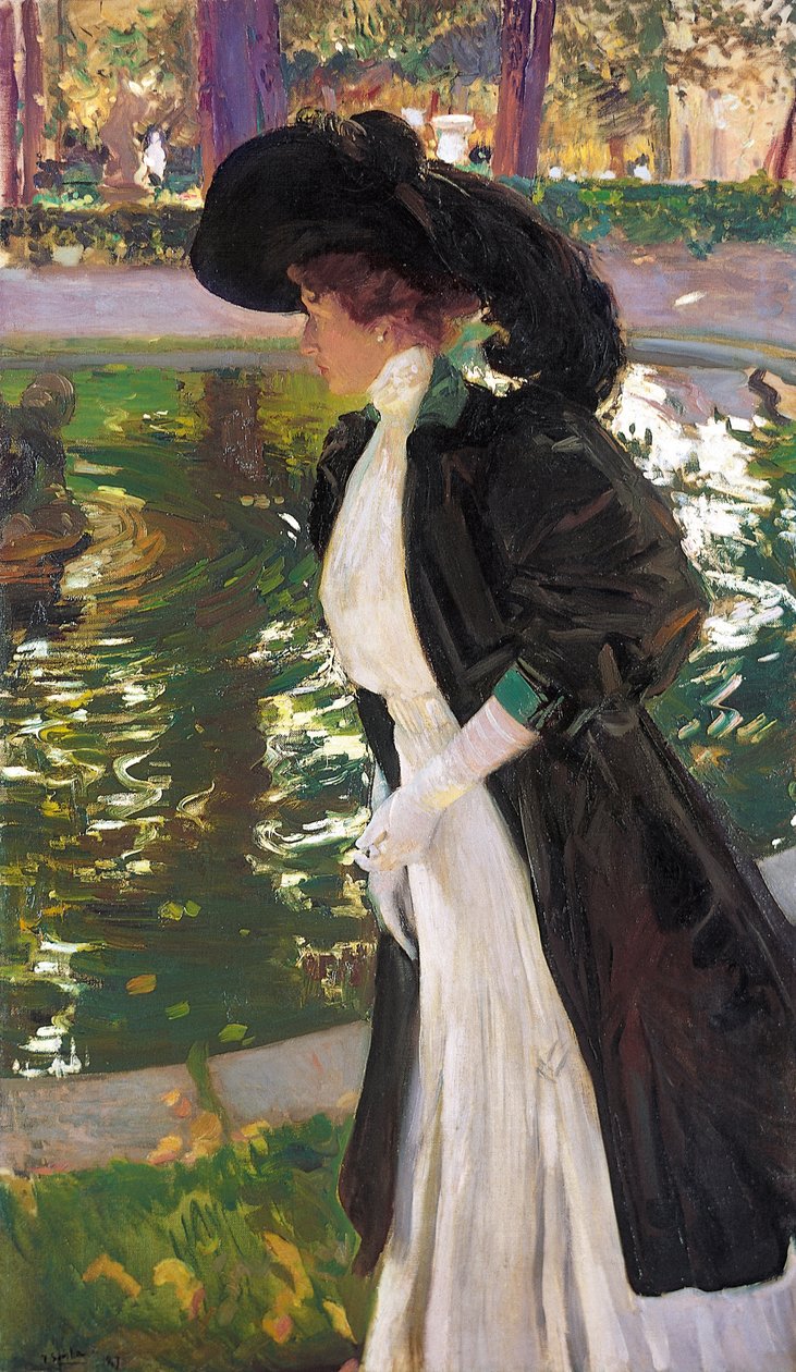 Clotilde, La Granja Bahçelerinde Geziniyor, 1907. by Joaquín Sorolla