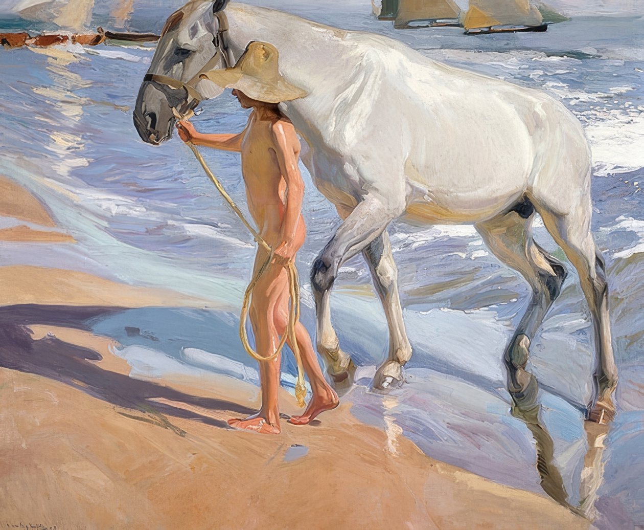 At banyosu. 1909 by Joaquín Sorolla