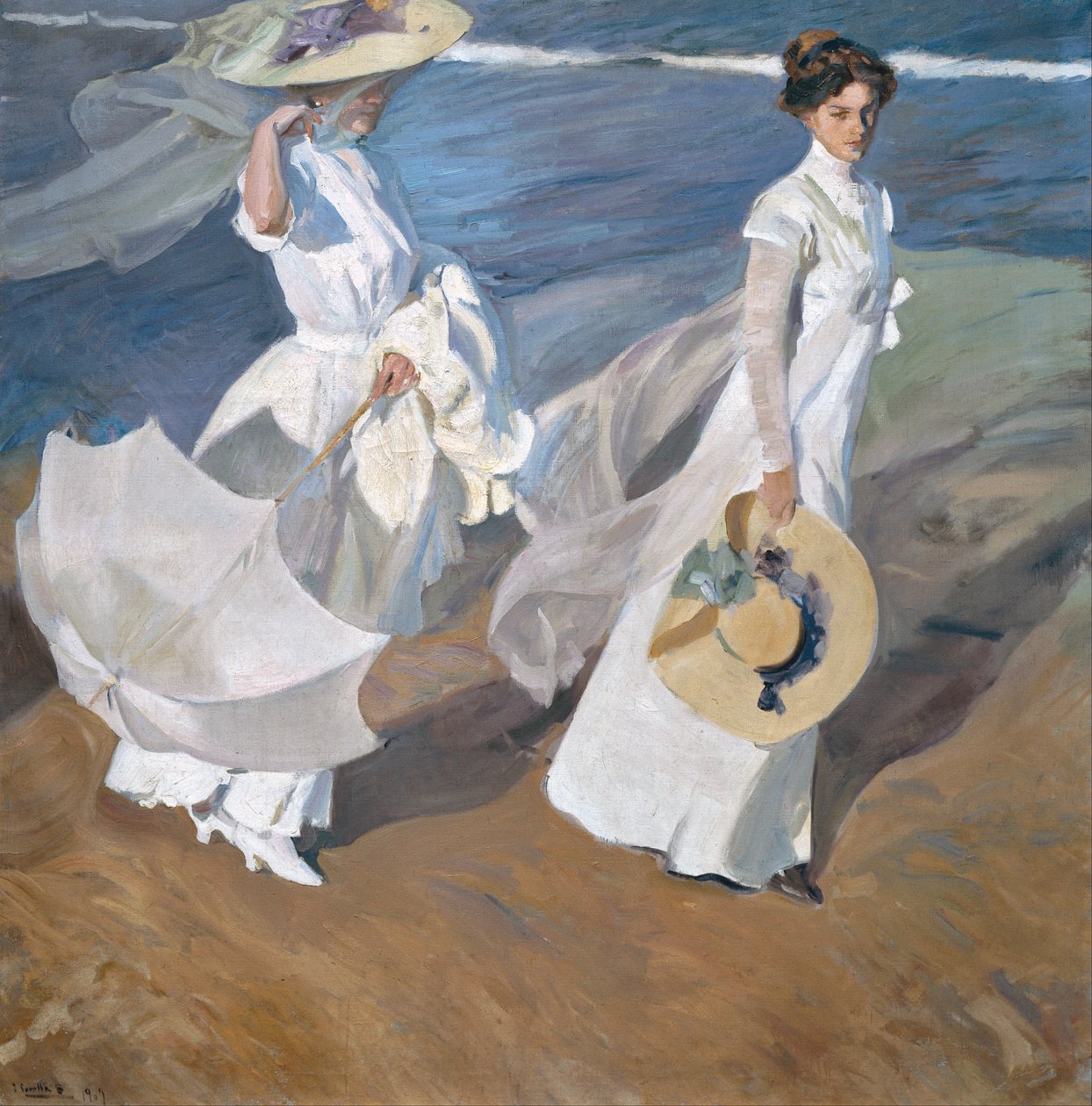 Deniz Kıyısında Gezinmek by Joaquín Sorolla