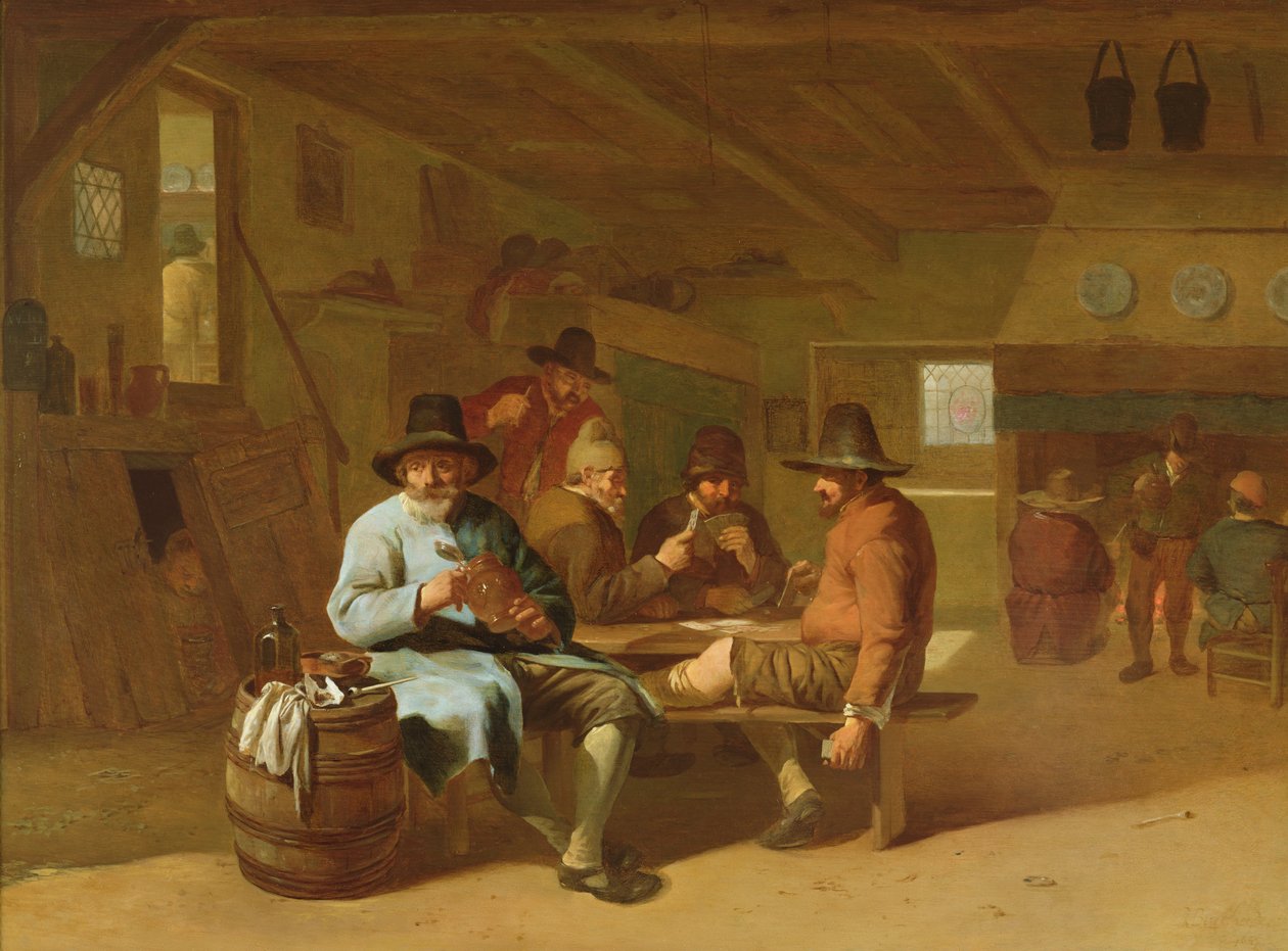 A Tavern Interior with cardplayers, 17th century by Job Berckheyde