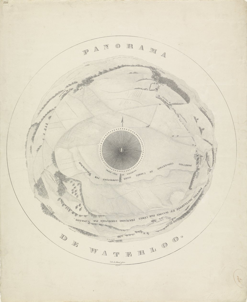 Waterloo Savaş Alanının Panoraması, 1815 Panorama de Waterloo (nesne üzerindeki başlık) by Jobard frères