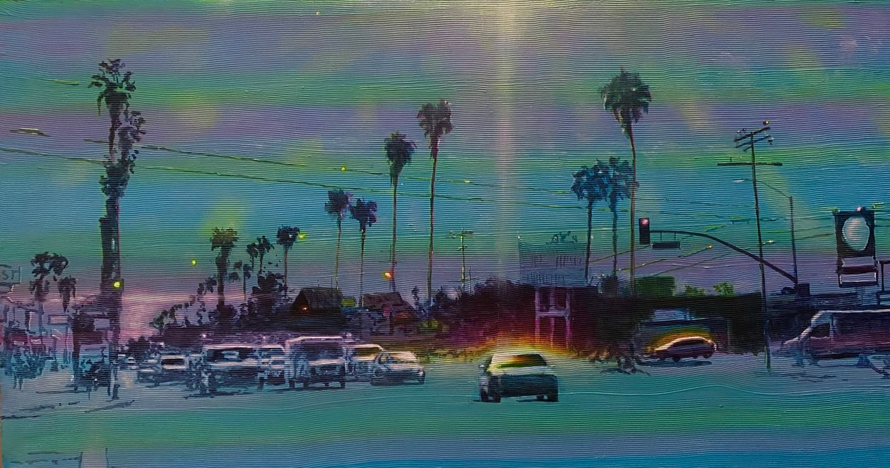 San Fernando Vadisi 7, c.2024 (panel üzerine akrilik) by Joby Hickey