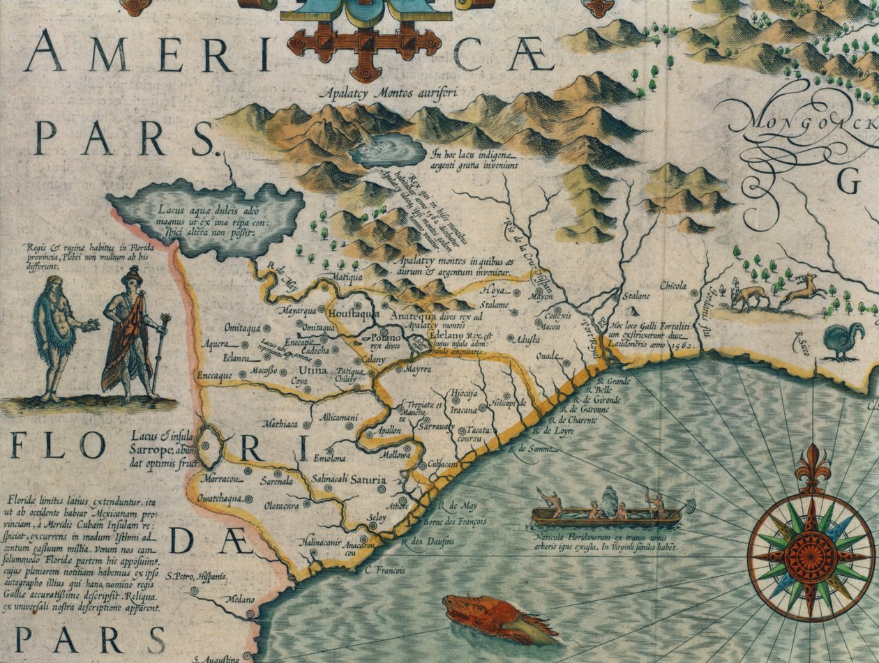 Kuzey Carolina sahili, 1606 tarihli Mercator Atlas